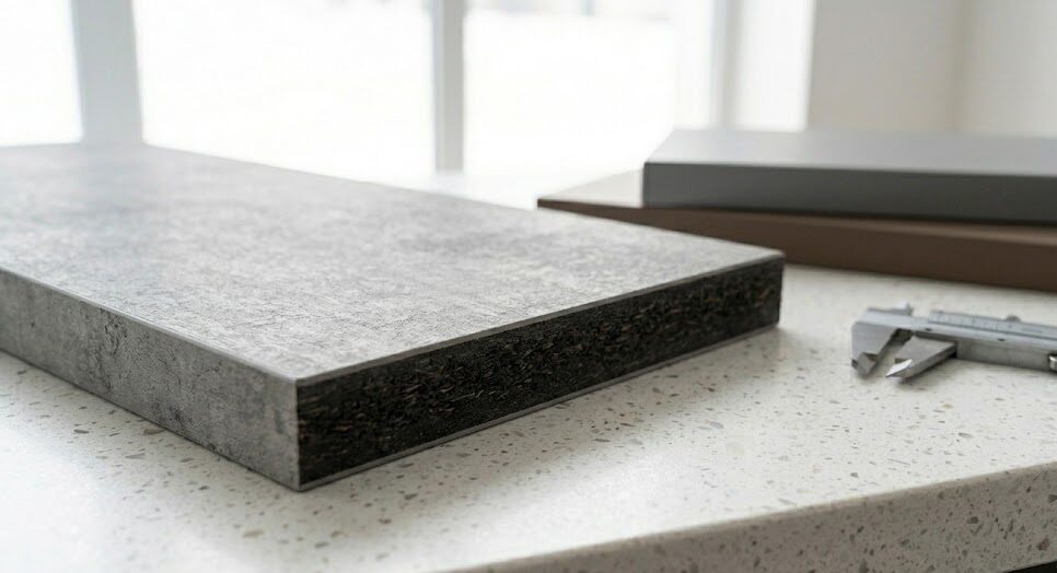 Dış mekan bir cafe projesinde, hava şartlarına dayanıklı olarak tasarlanmış compact panel mdf masaların ve oturma alanlarının genel görünümü.