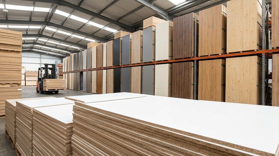 18mm kalınlığında standart ölçülerdeki MDF Lam levhanın detaylı yüzey dokusunu ve kenar kesimini gösteren yakın plan çekim.